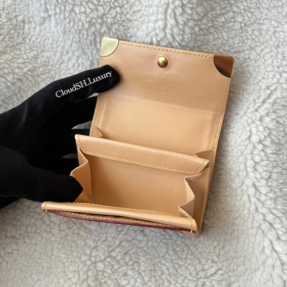 Auth Louis Vuitton Pink Cherry Blossom Classic Monogram Card Holder Wallet - Picture 4 of 14